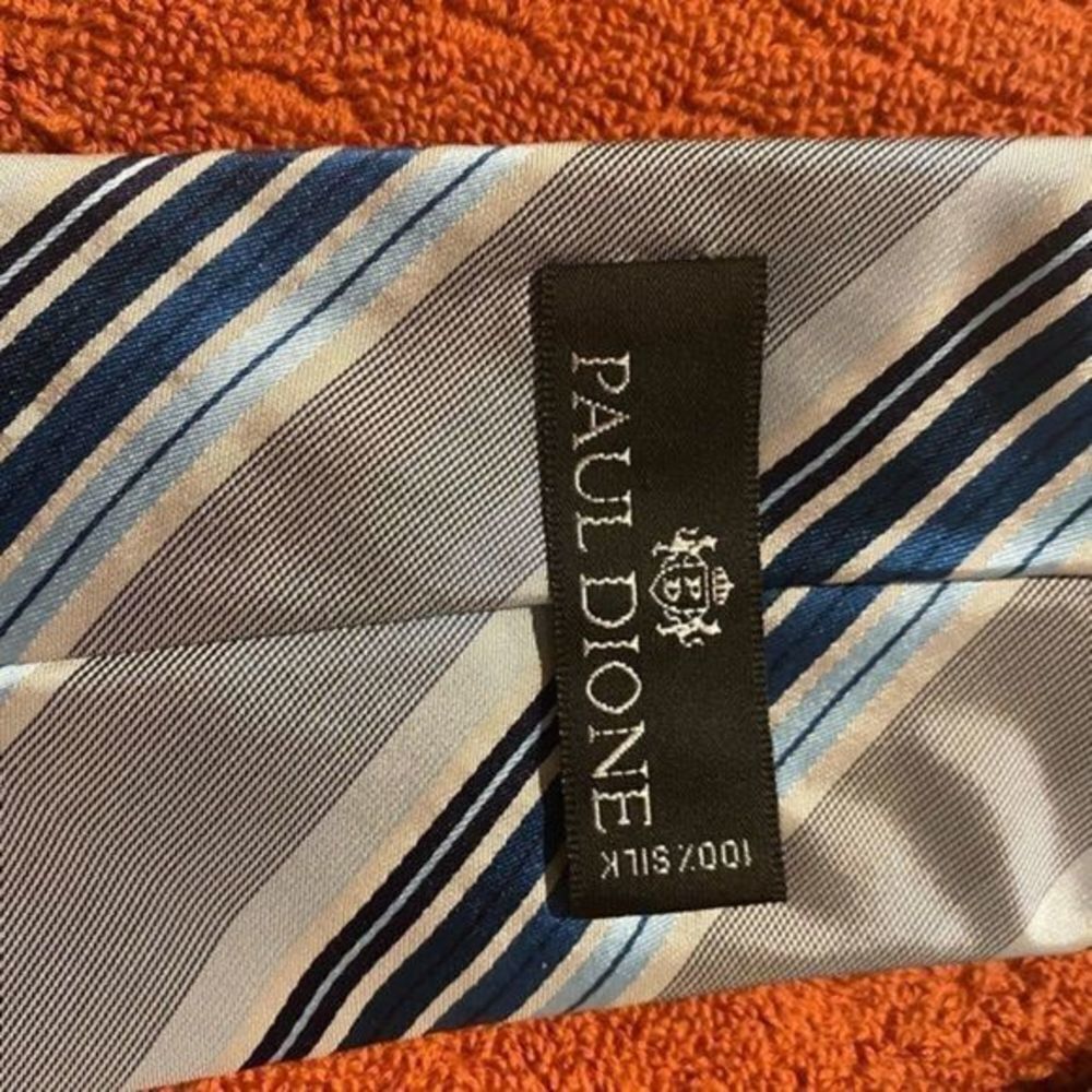 Paul Dione Blue Stripe Tie - Picture 2 of 2